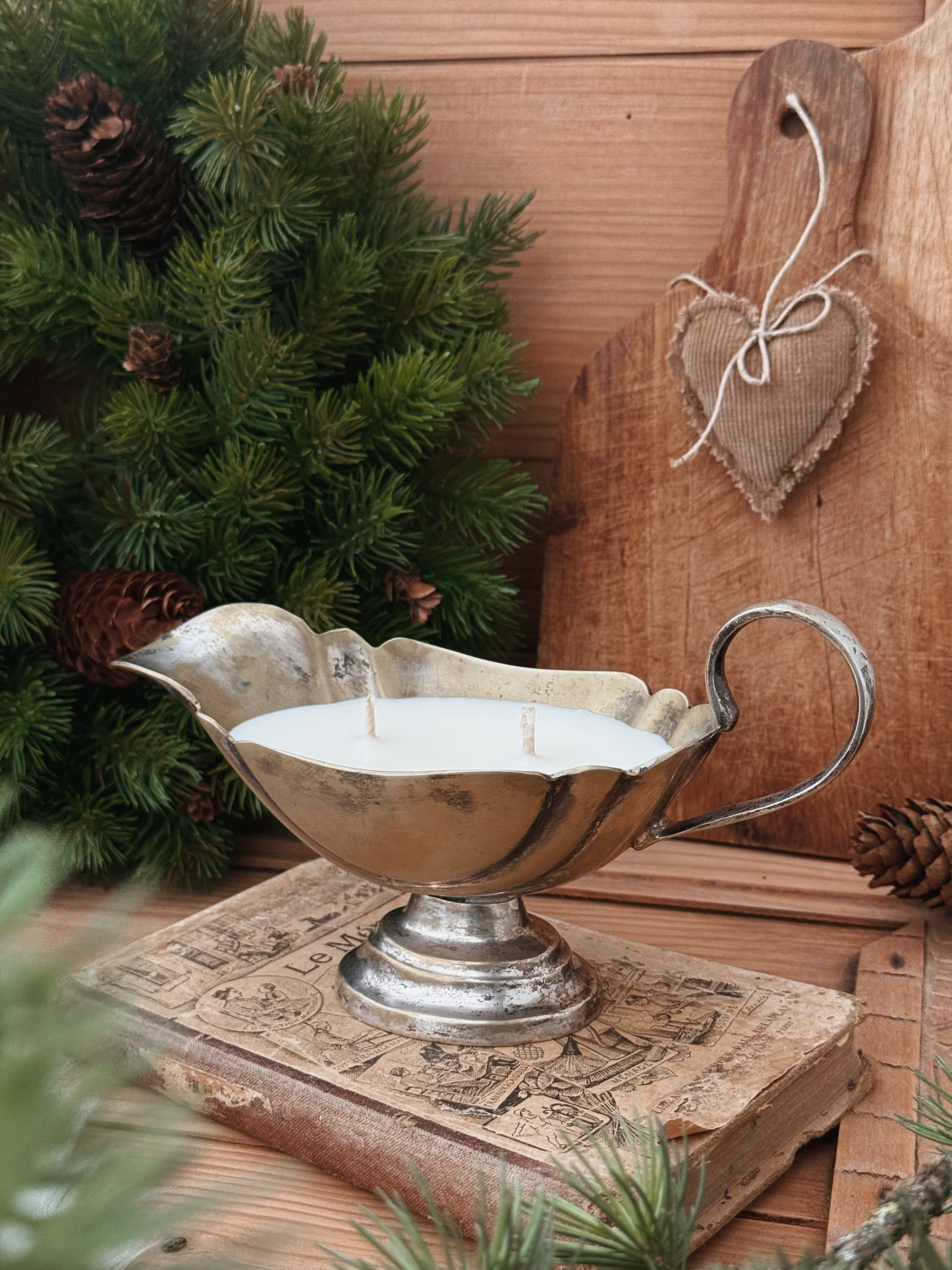 Saucière ancienne métal argenté/doré