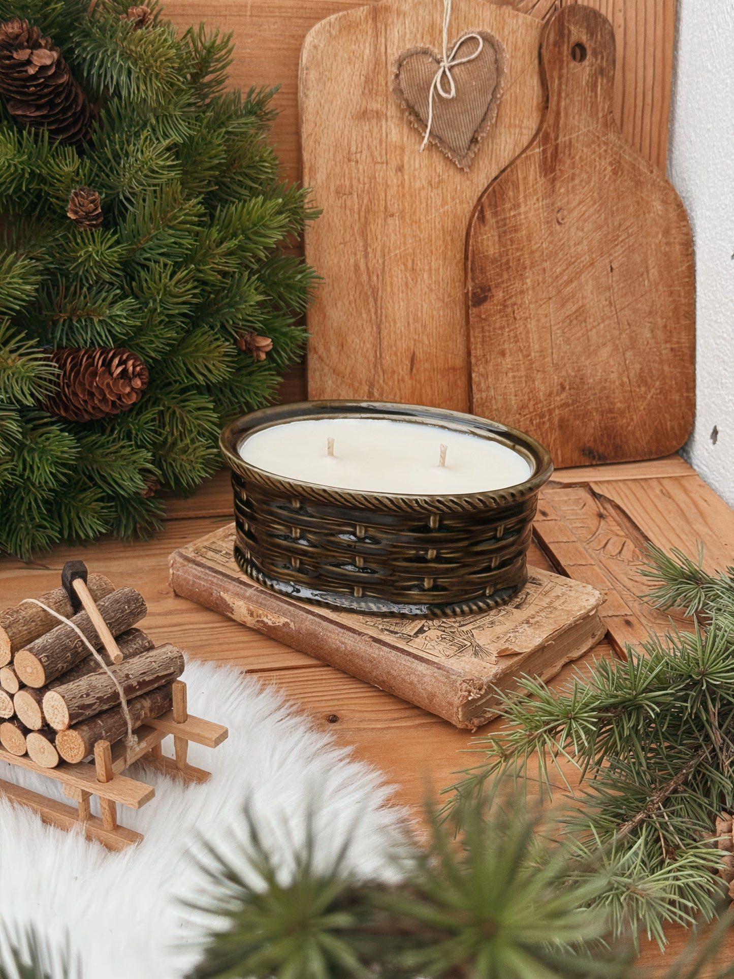 Bougie parfumée - Terrine ancienne en barbotine