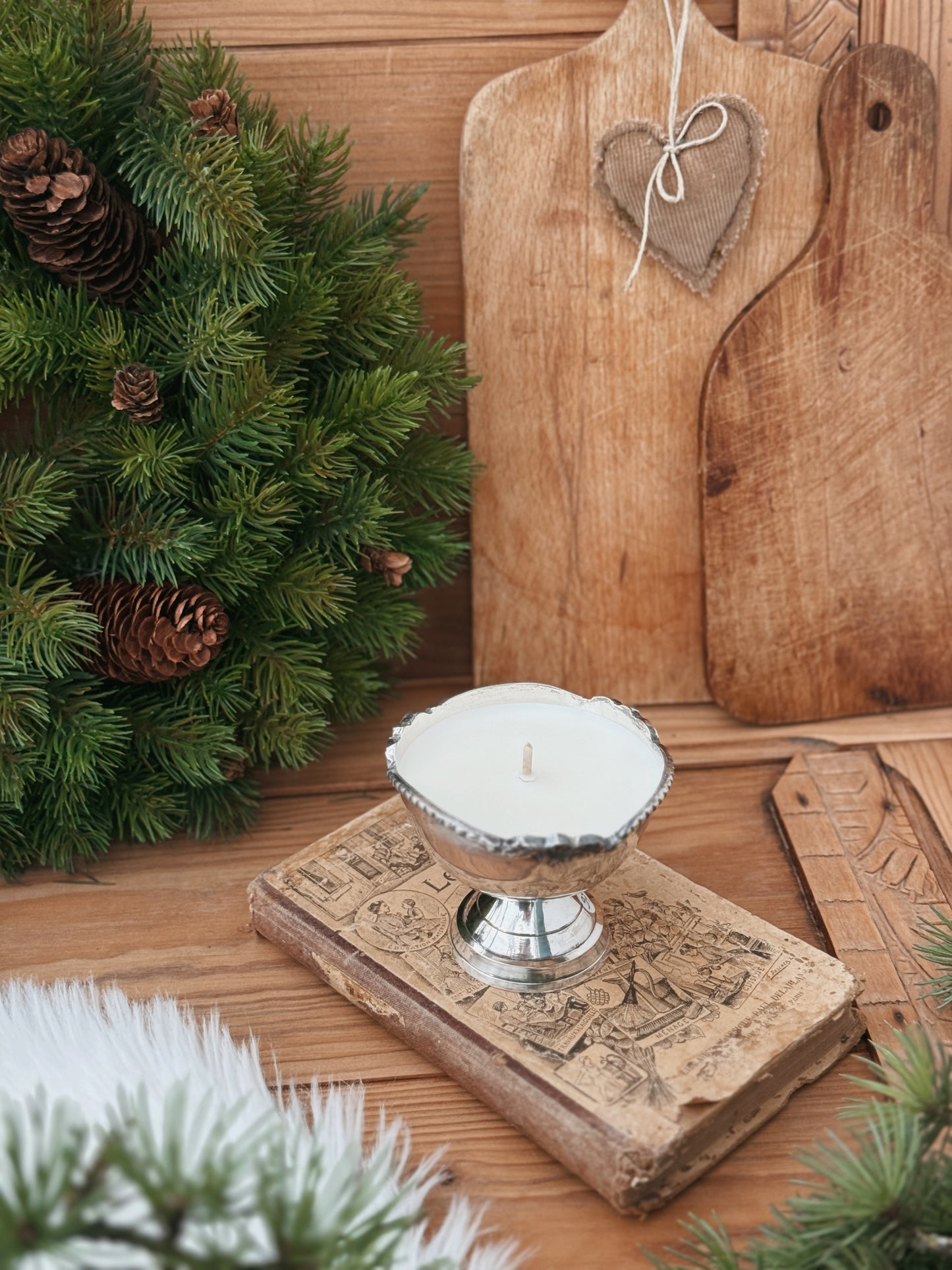 Coupe ancienne métal argenté