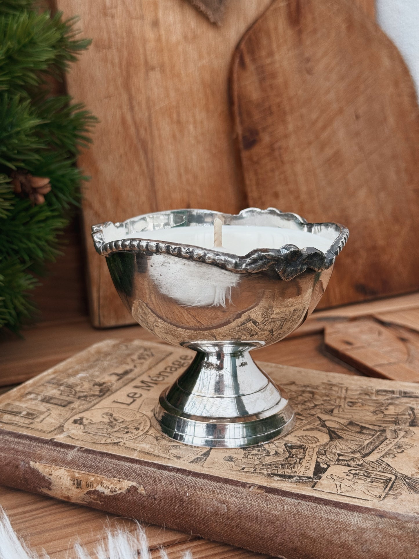 Coupe ancienne métal argenté