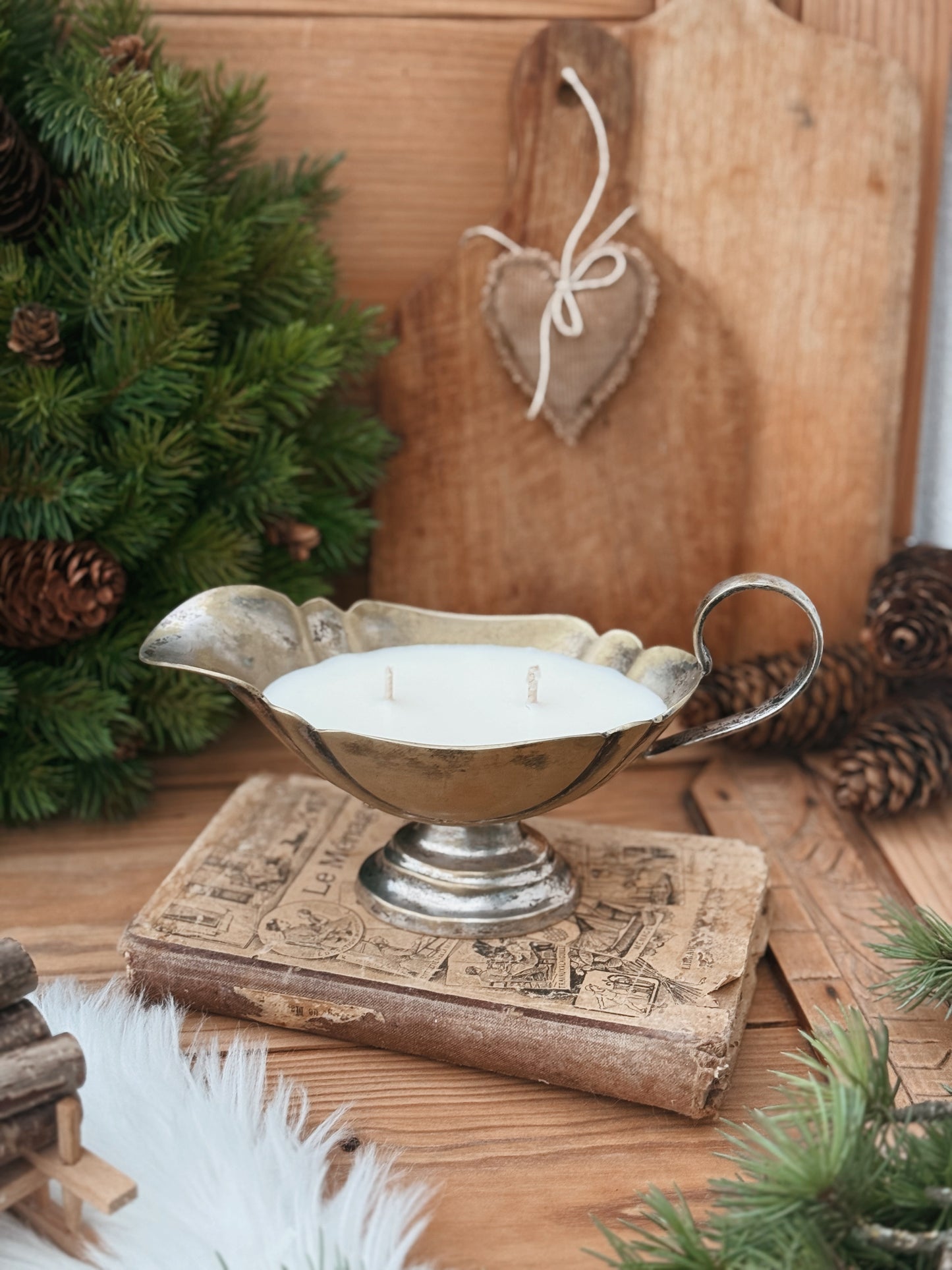 Saucière ancienne métal argenté/doré