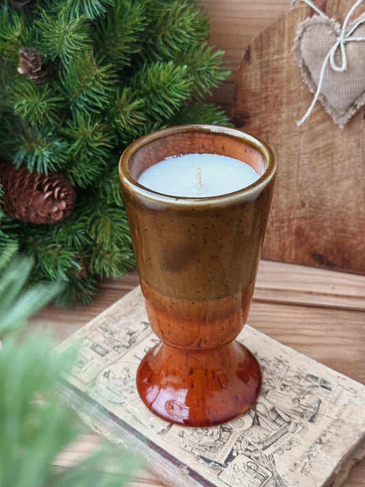 Mazagran grès émaillé marron/kaki